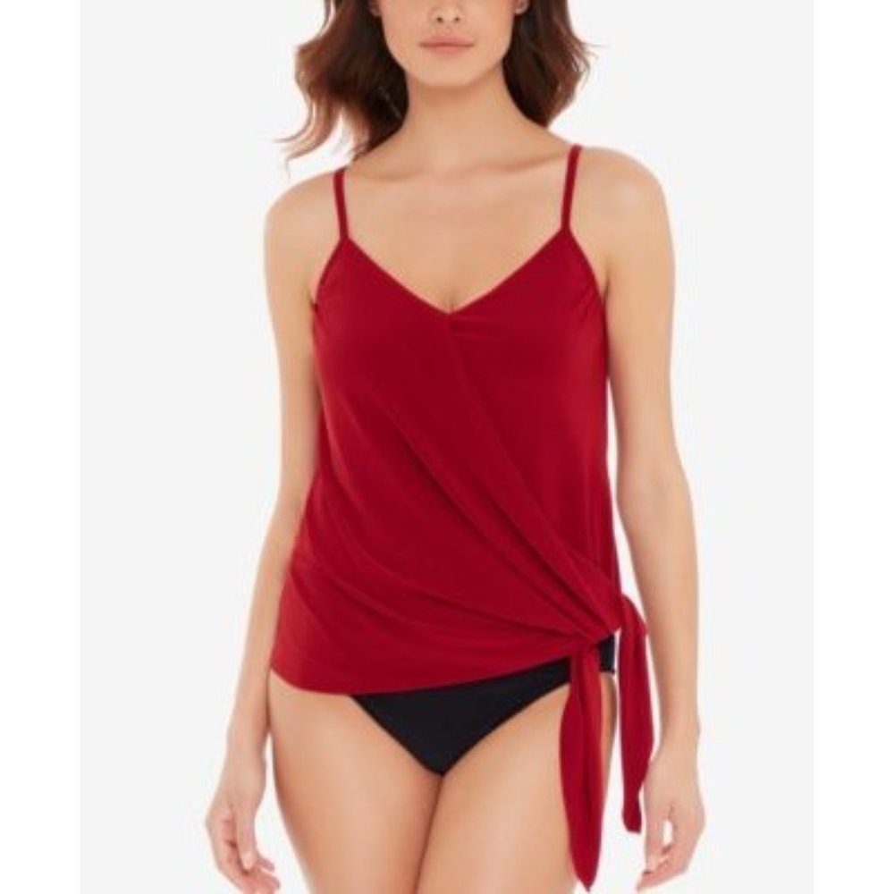Magicsuit Alex Tankini Top Crimson Red size 10 nwt